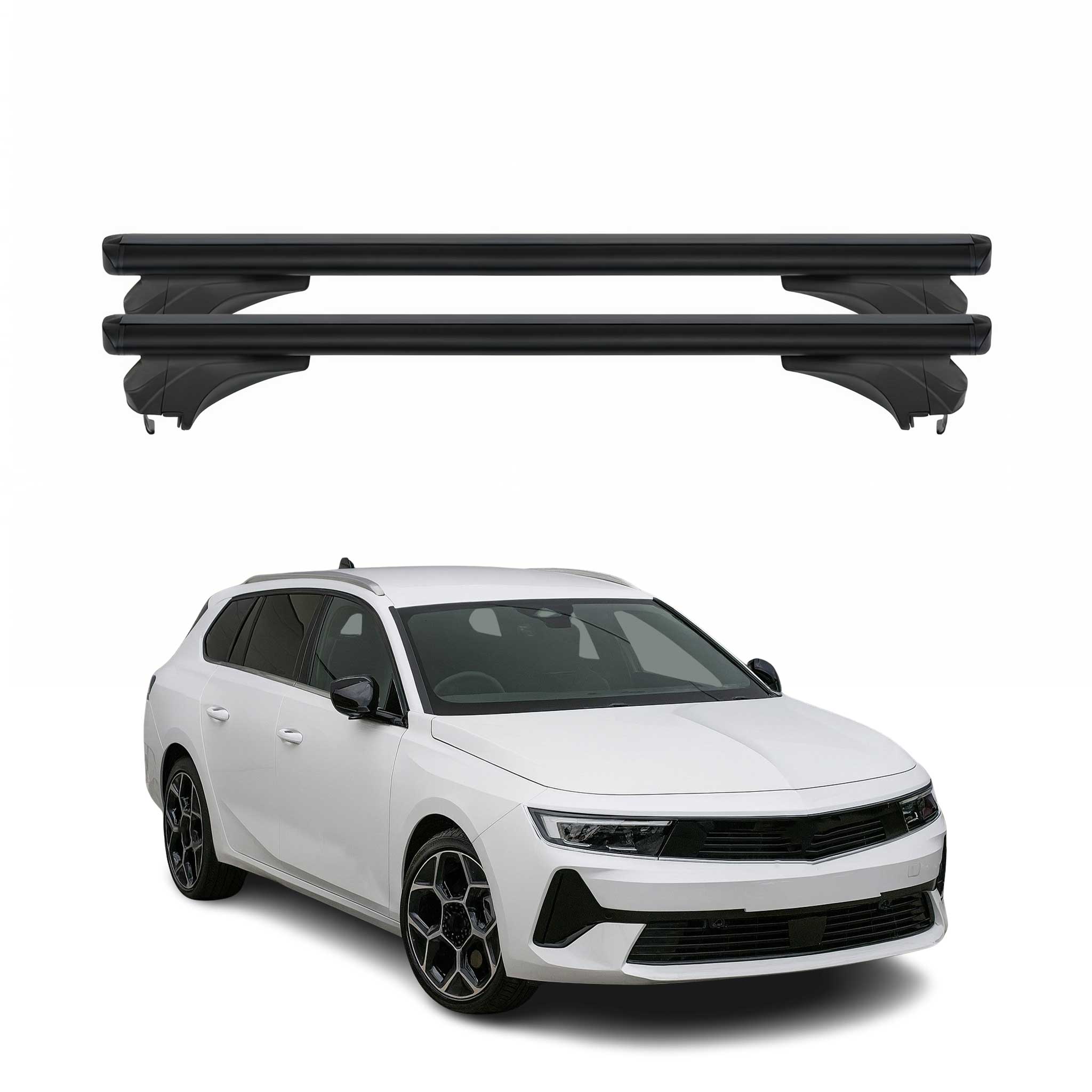 Menabo Dachträger Grundtäger für Opel Astra L 2021-2026 Aluminium Schwarz 2 tlg