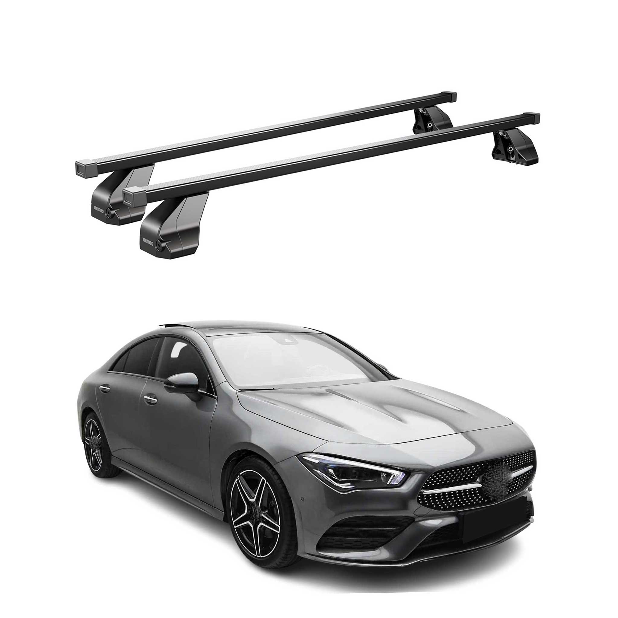 Menabo Stahl Gepäckträger Dachträger für Mercedes CLA C118 2019-26 Schwarz