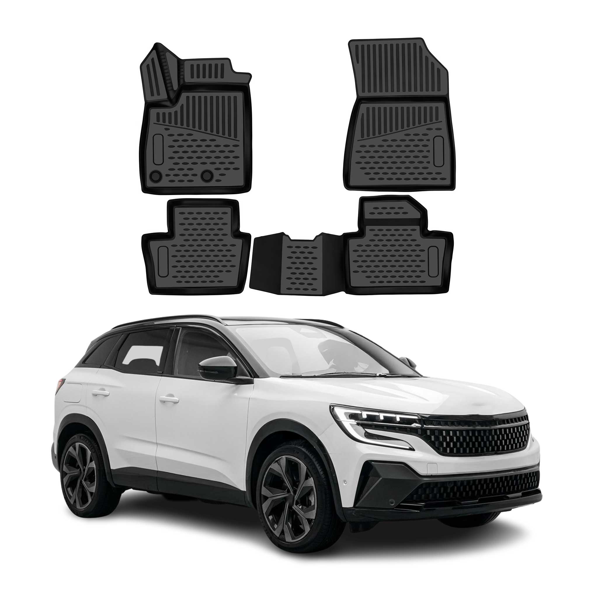 OMAC Gummimatten Fußmatten für Renault Austral Mild Hybrid 2022-2026 TPE Schwarz