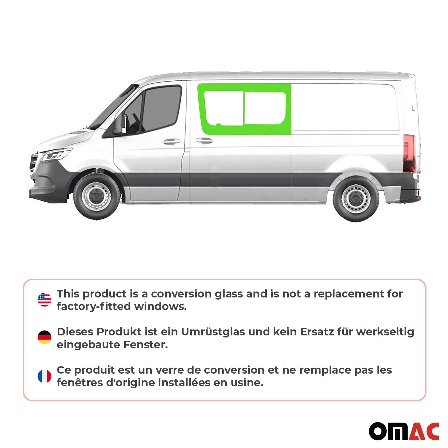 Schiebefenster für Mercedes Sprinter W907 2018-2026 Links Schiebetür L2 L3 L4