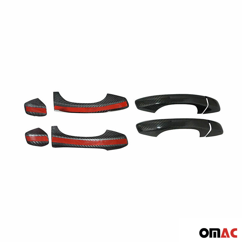 Türgriff Blende Türgriffkappen für Skoda Octavia 13-19 Superb 15-25 Carbon