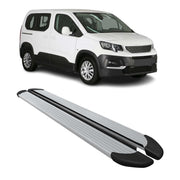 Trittbretter Seitenschweller für Peugeot Rifter 2018-2026 Kombi L1 Alu Silber 2x