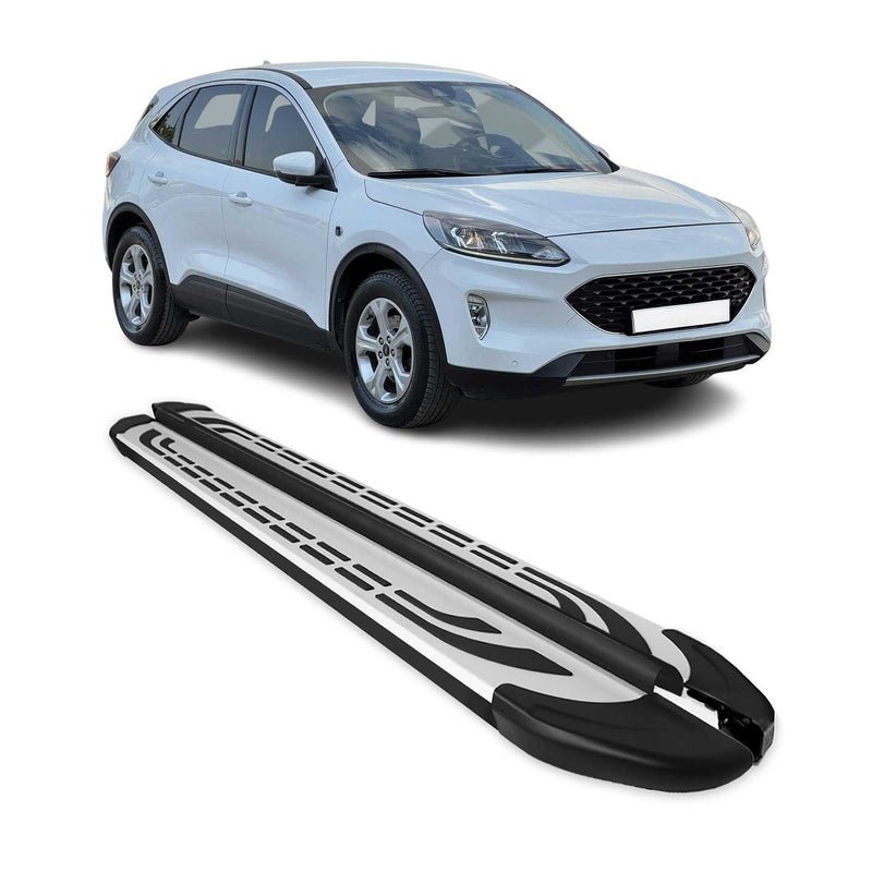 Trittbretter Seitenschweller Seitenbretter für Ford Kuga 2019-2025 Schwarz Alu
