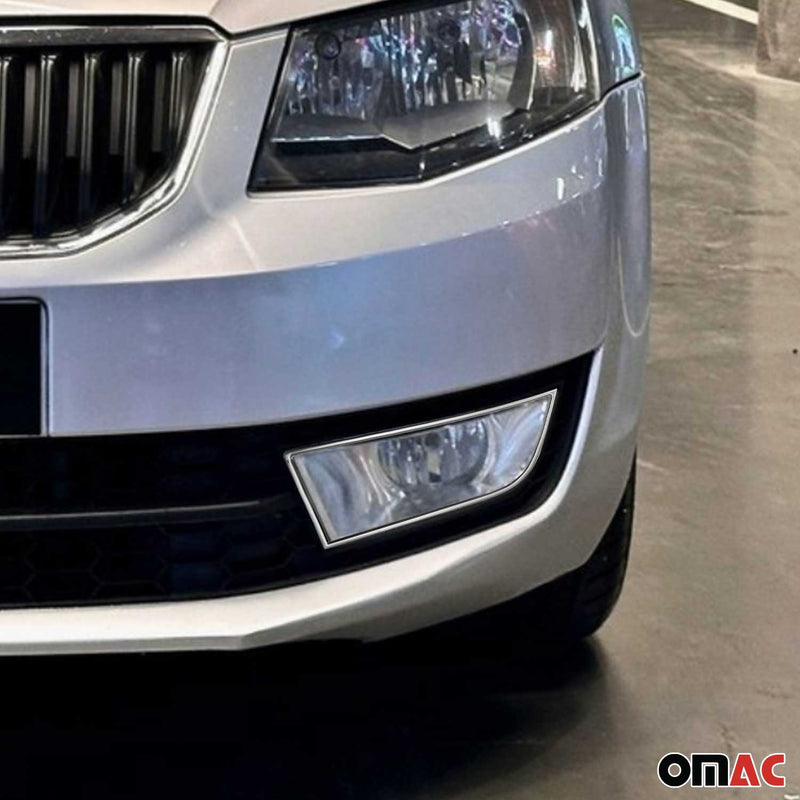 Nebelscheinwerfer für Skoda Octavia 5E 2013-2019 Chrom Rahmen Edelstahl 2 tlg