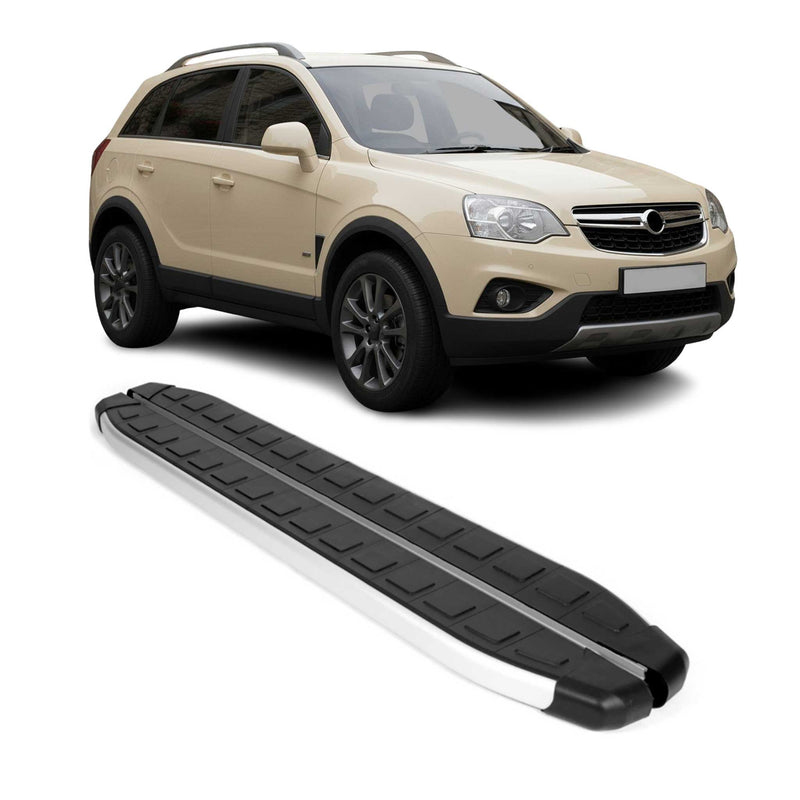 Seitenschweller Seitenbretter Trittbretter für Opel Antara 2006-2015 Alu Schwarz