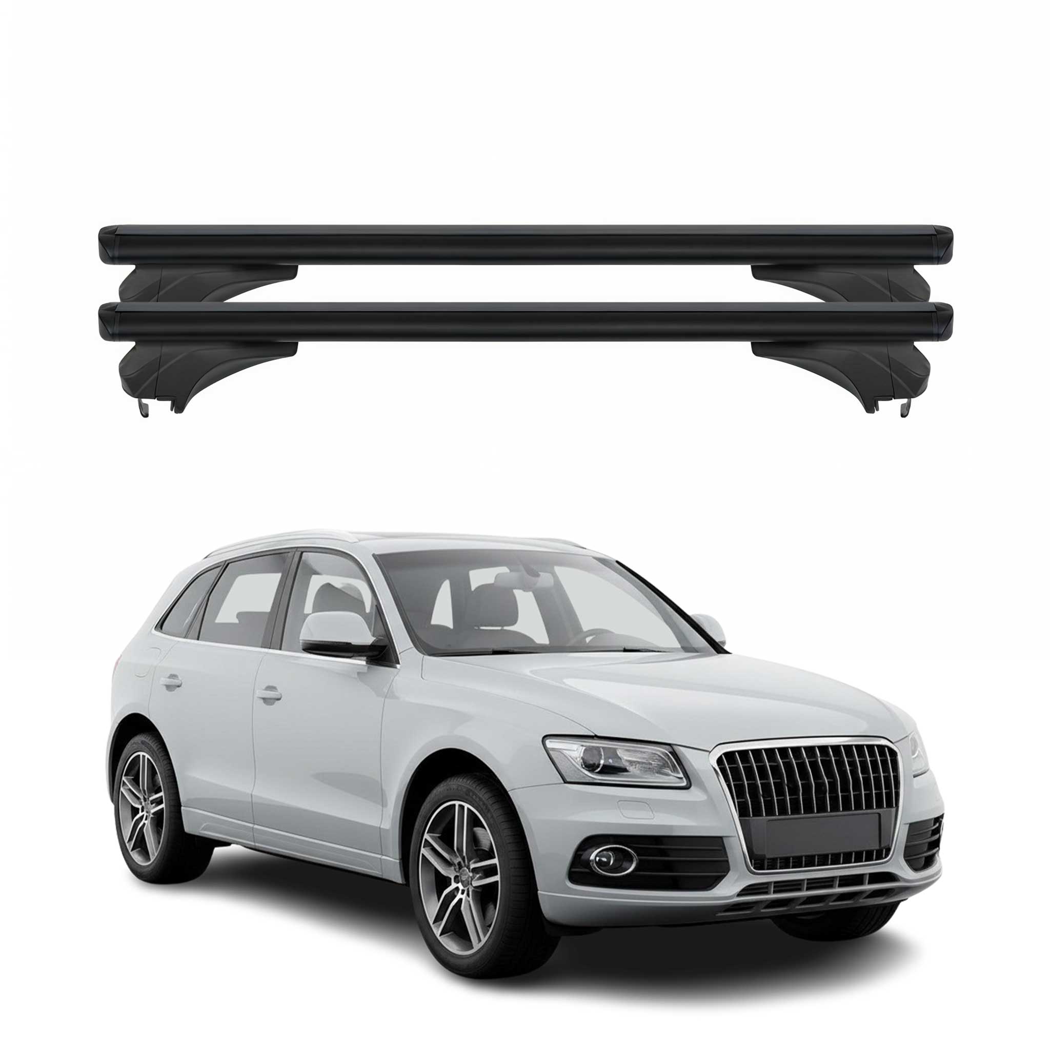 Menabo Dachträger Grundtäger für Audi Q5 8R 2008-2016 Aluminium Schwarz 2 tlg
