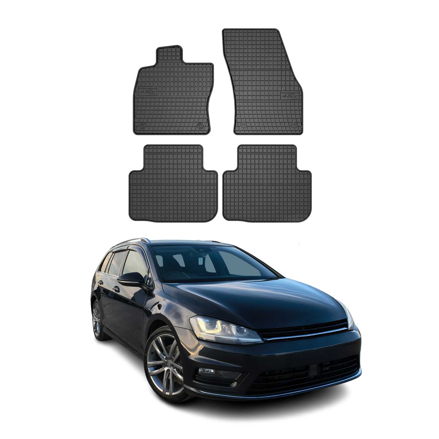 OMAC Gummi Fußmatten für VW Golf mk7 Variant 2013-2020 Automatten Gummi Schwarz