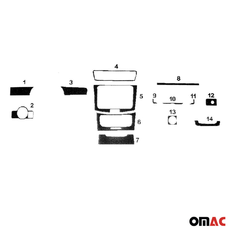 2010-2015 VW Passat B7 Innenraum Dekor Cockpit Aluminium Optik 14 tlg