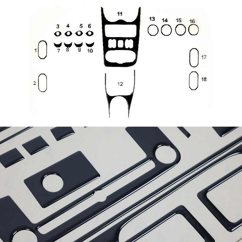 Innenraum Dekor Cockpit für Dacia Duster 2010-2012 Piano Schwarz Optik 18tlg