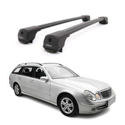 Dachträger für Mercedes E Klasse S211 Kombi 2004-2009 Aluminium Schwarz 2tlg