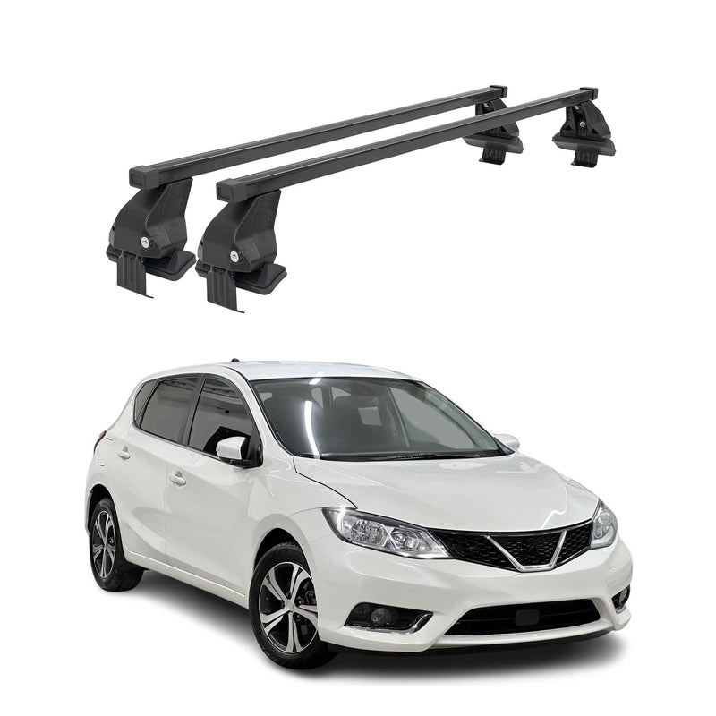 Menabo Dachträger Grundtäger für Nissan Pulsar 2014-2018 50kg Stahl Schwarz 2x
