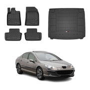 OMAC Fußmatten & Kofferraumwanne Set für Peugeot 407 Limo 2004-2011