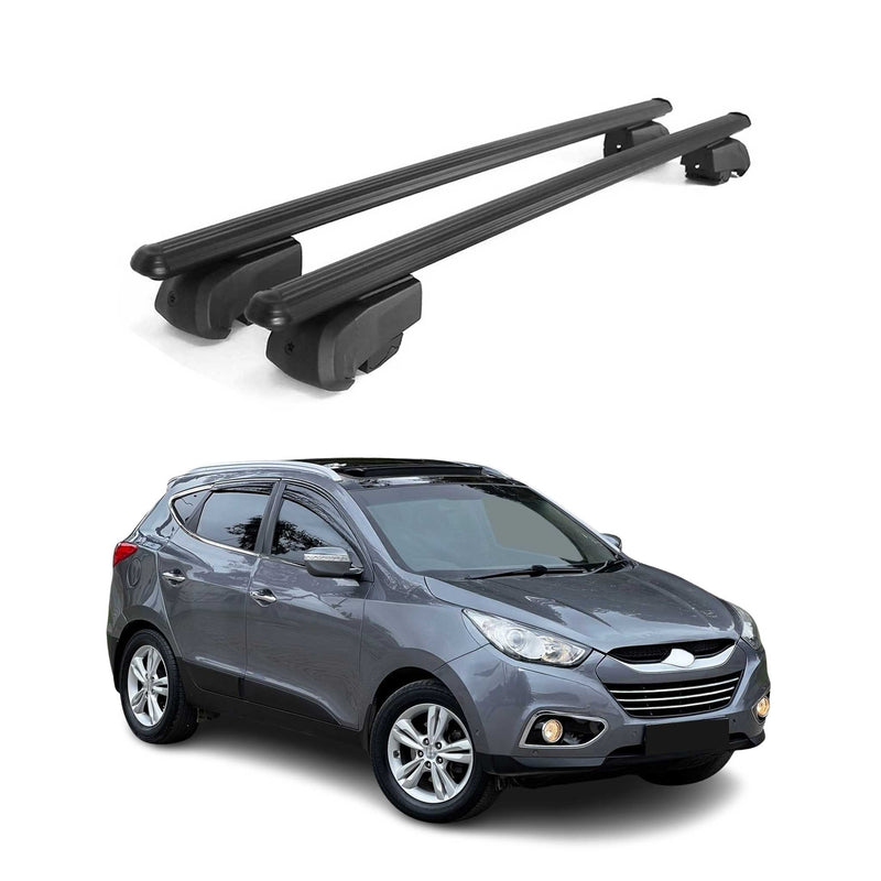 Dachträger Gepäckträger für Hyundai IX35 2010-2015 ABE Aluminium Schwarz 2x