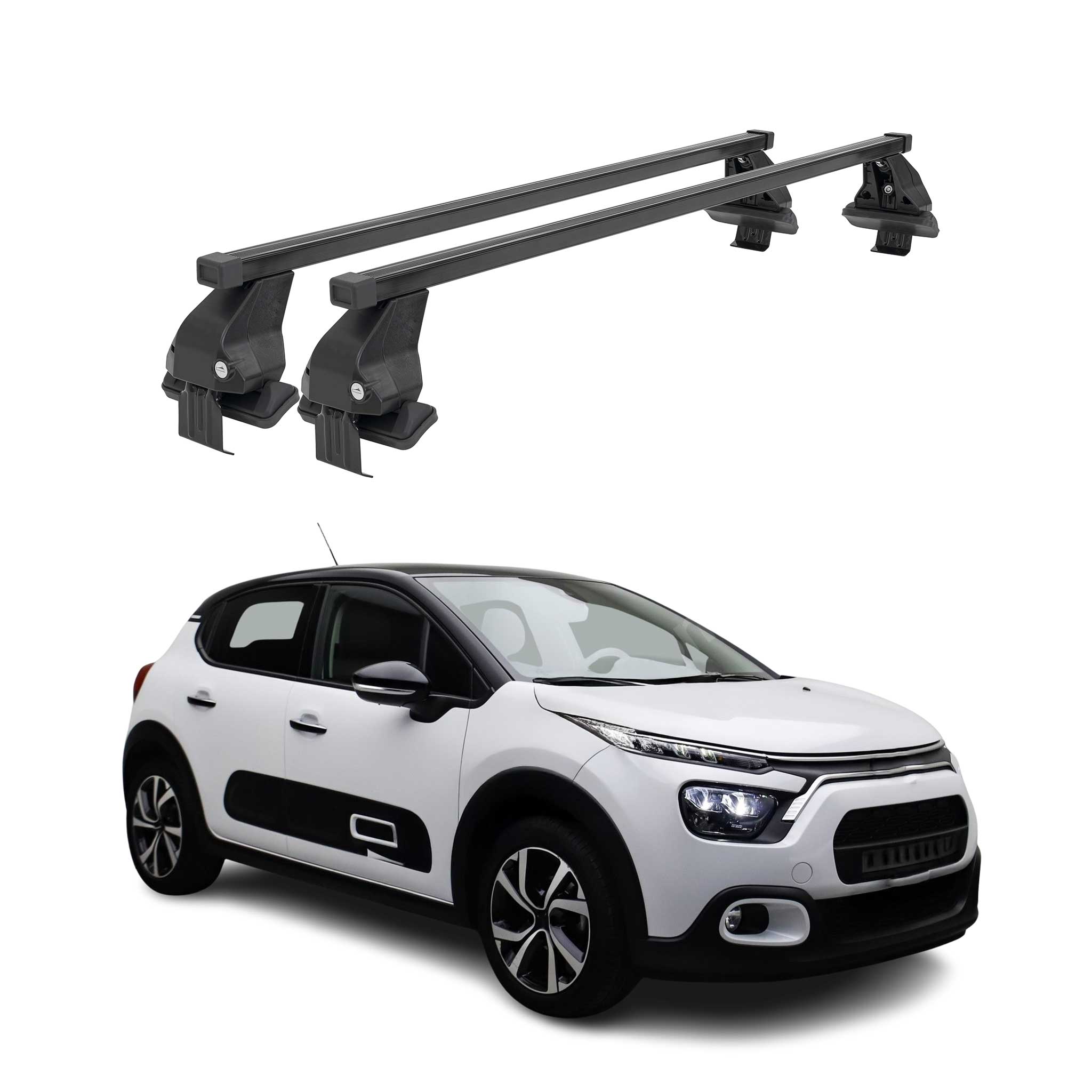 Menabo Dachträger Grundtäger für Citroën C3 mk4 / e-C3 2024-26 Schwarz Stahl 2x