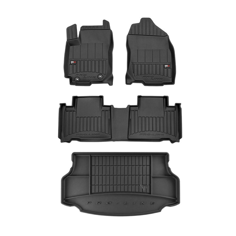 OMAC Fußmatten & Kofferraumwanne Set für Toyota RAV4 2013-2019 Gummi Schwarz 5x