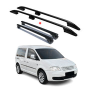 Dachreling + Dachträger SET für VW Caddy L1 Kurzer Aluminium Schwarz 4tlg