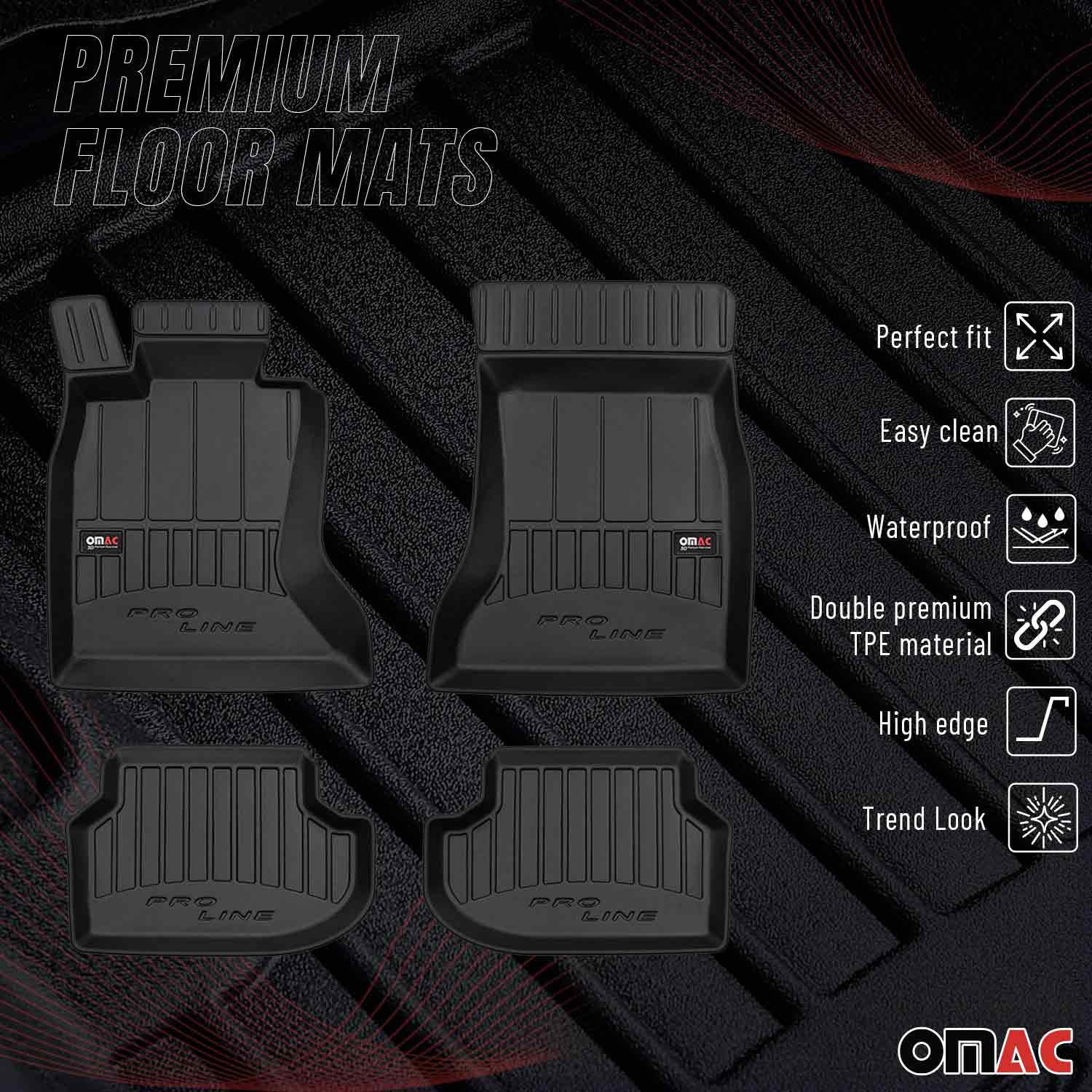 OMAC Gummi Fußmatten für BMW 5er F10 F11 xDrive 2013-2017 Premium TPE 4tlg
