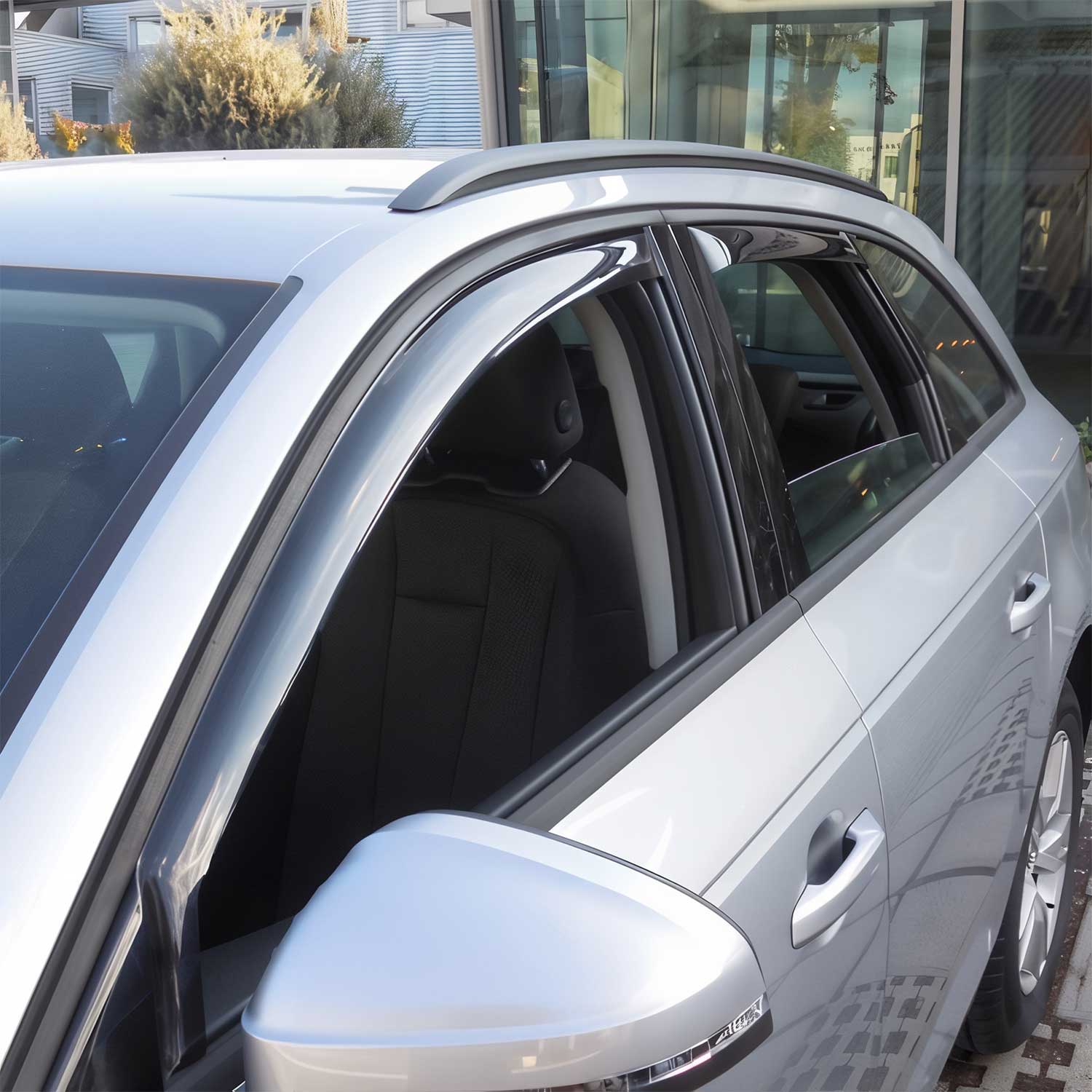 Windabweiser Regenabweiser für Audi A4 Allroad B9 2016-2024 Kunststoff Schwarz