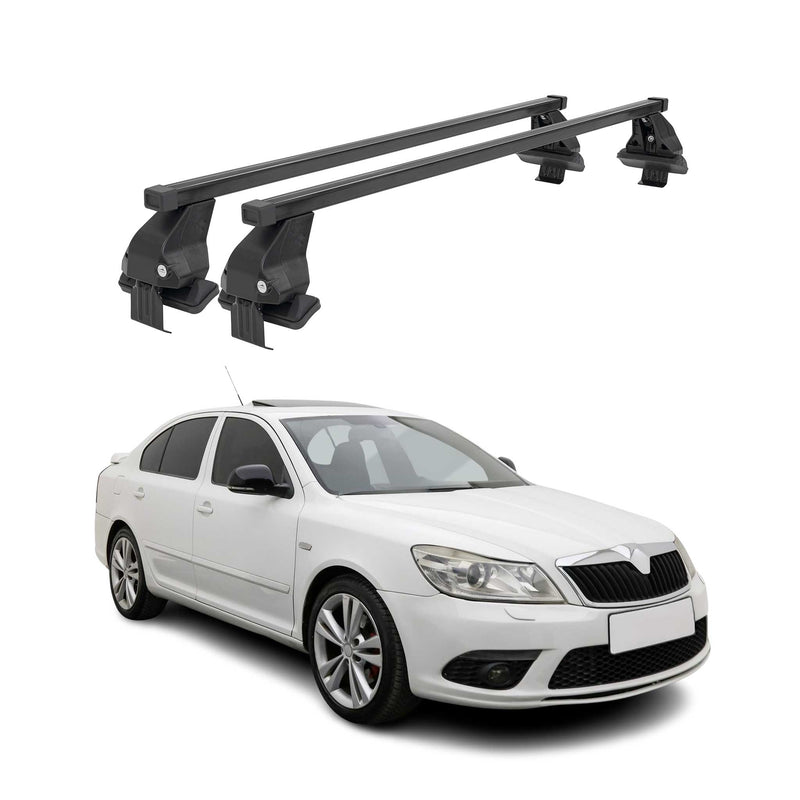 Menabo Dachträger für Skoda Octavia mk2 2008-2013 FL 5tür 50kg Stahl Schwarz 2x