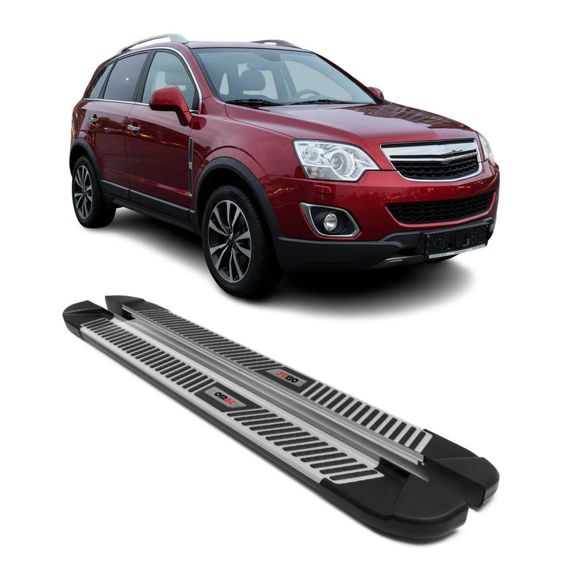 Trittbretter Seitenbretter Seitenschweller für Opel Antara 2016-2020 Alu Schwarz