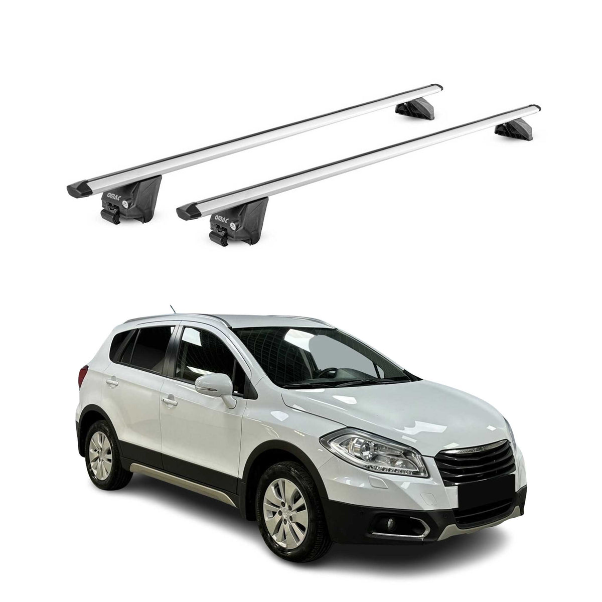 Dachträger Grundtäger für Suzuki SX4 S-Cross mk2 2013-21 100kg Alu ABE Grau 2tlg