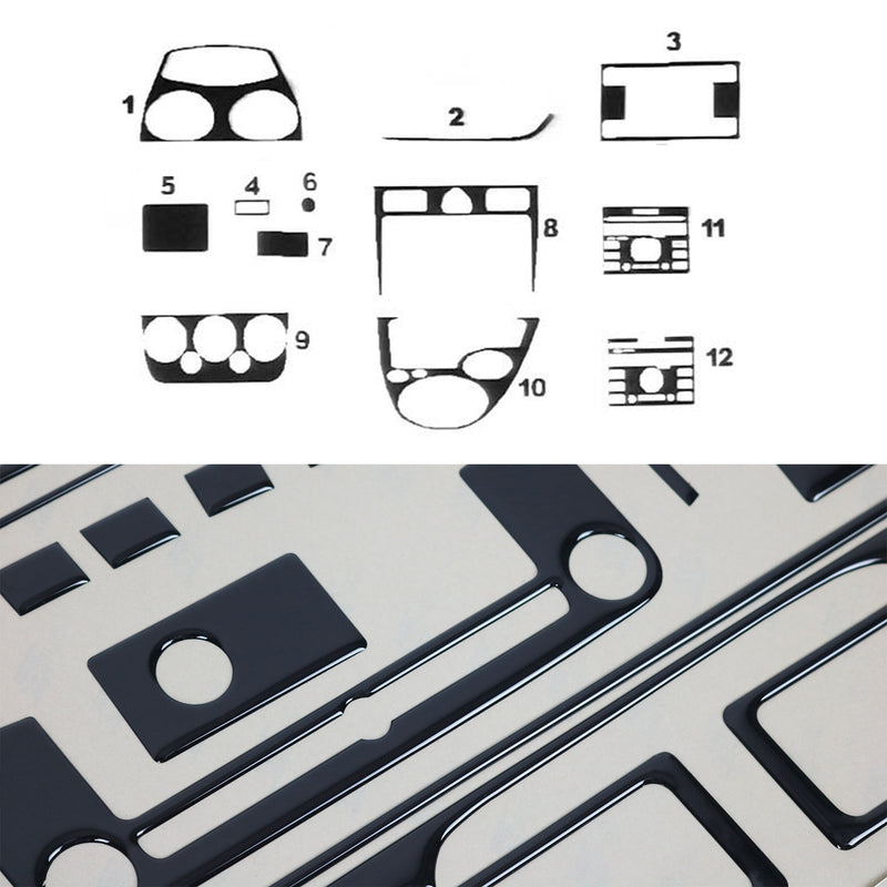 Innenraum Dekor Cockpit für Ford Fiesta 2005-2008 Piano Schwarz Optik 12tlg