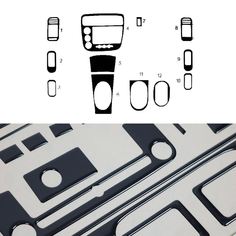 Innenraum Dekor Cockpit für Honda Civic 2001-2006 Piano Schwarz Optik 12tlg