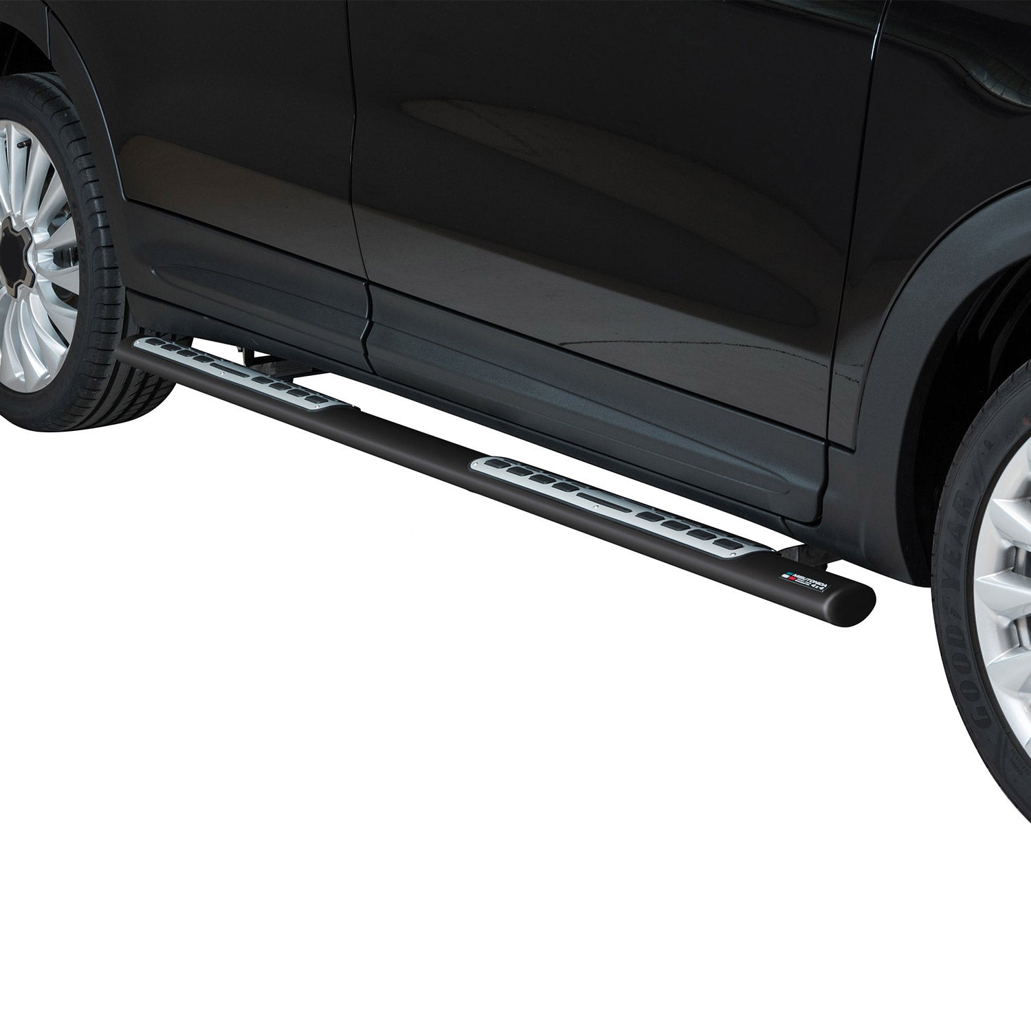 Edelstahl Seitenschweller Schwellerrohre für Fiat 500X 2014-2018 Schwarz