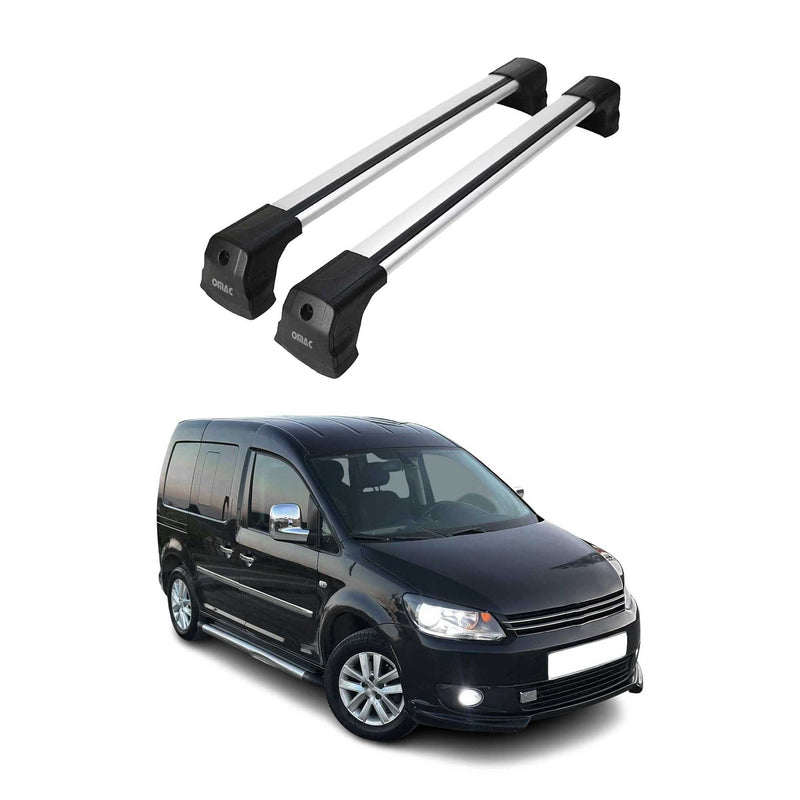 Dachträger Grundtäger für VW Caddy 2004-2015 75kg Aluminium Grau 2tlg