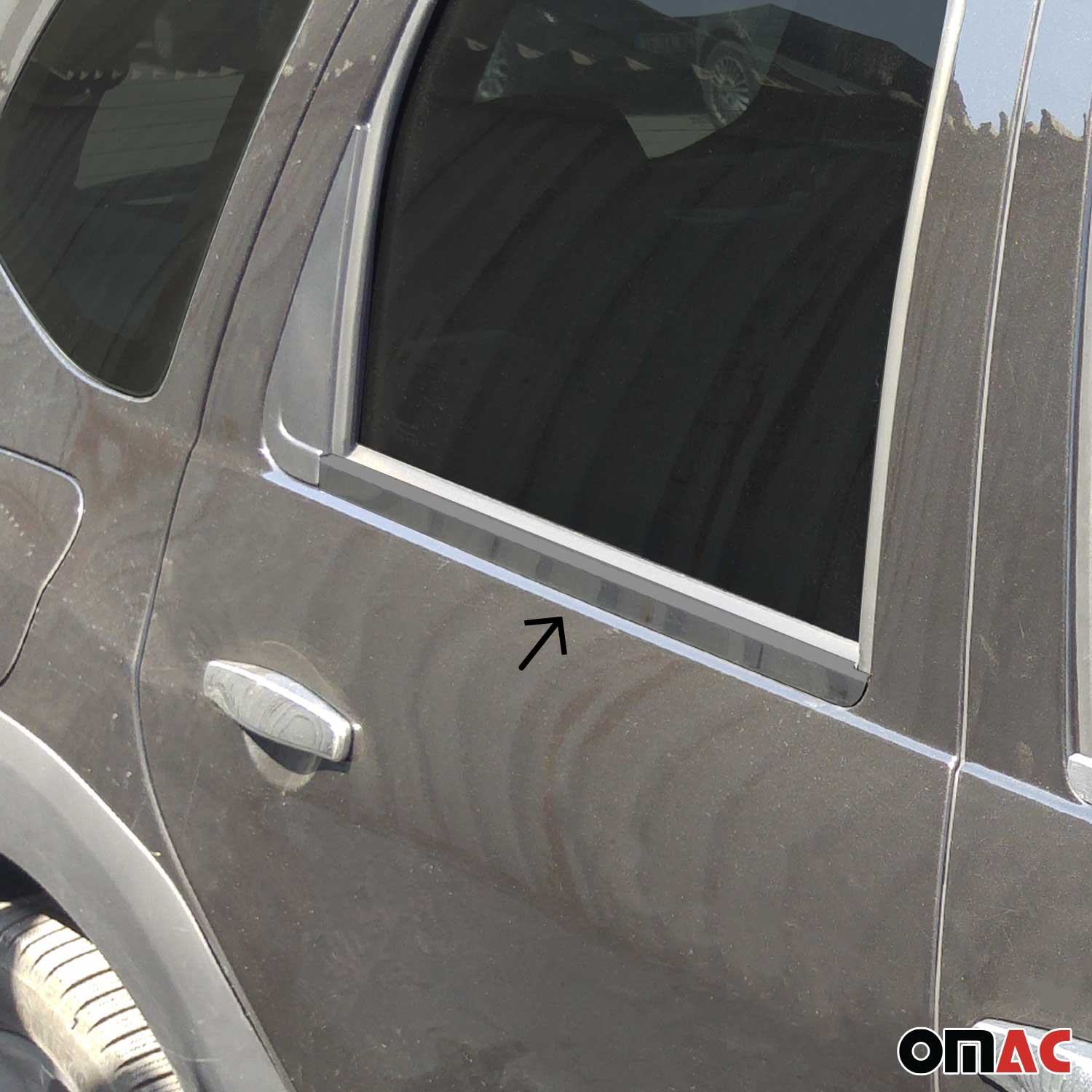 Fensterleisten Zierleisten für Dacia Duster 2010-2018 Edelstahl Dunkel 4tlg