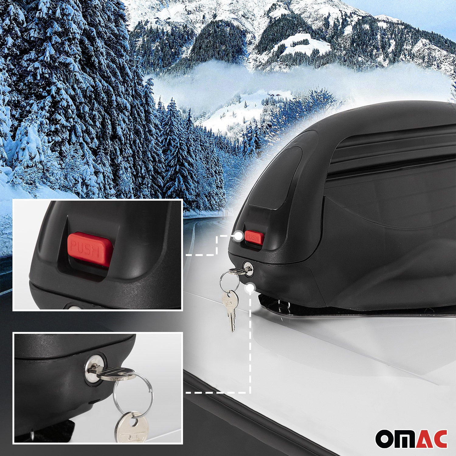 Skiträger Ski Snowboard Träger Dachträger Ski Dachträger Aconcagua Schwarz 2x