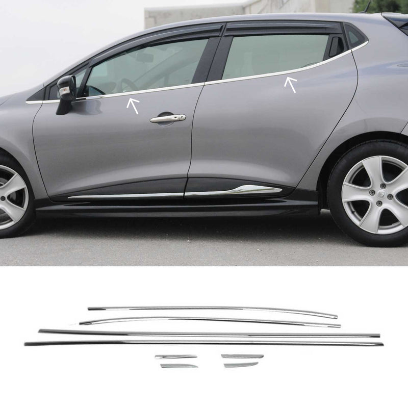 Fensterleisten Zierleisten für Renault Clio Schragheck Edelstahl Chrom 8tlg