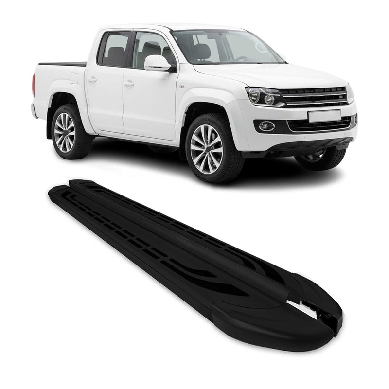 Trittbretter Seitenschweller für VW Amarok DoubleCab 2010-2022 Alu Schwarz