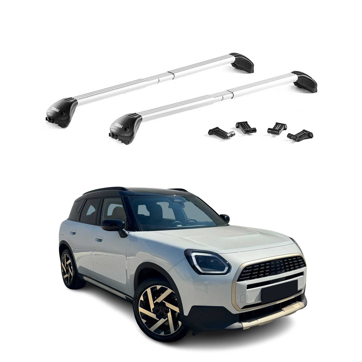 Dachträger Grundtäger für Mini Countryman U25 2024-2026 100kg Alu Silber 2x ABE