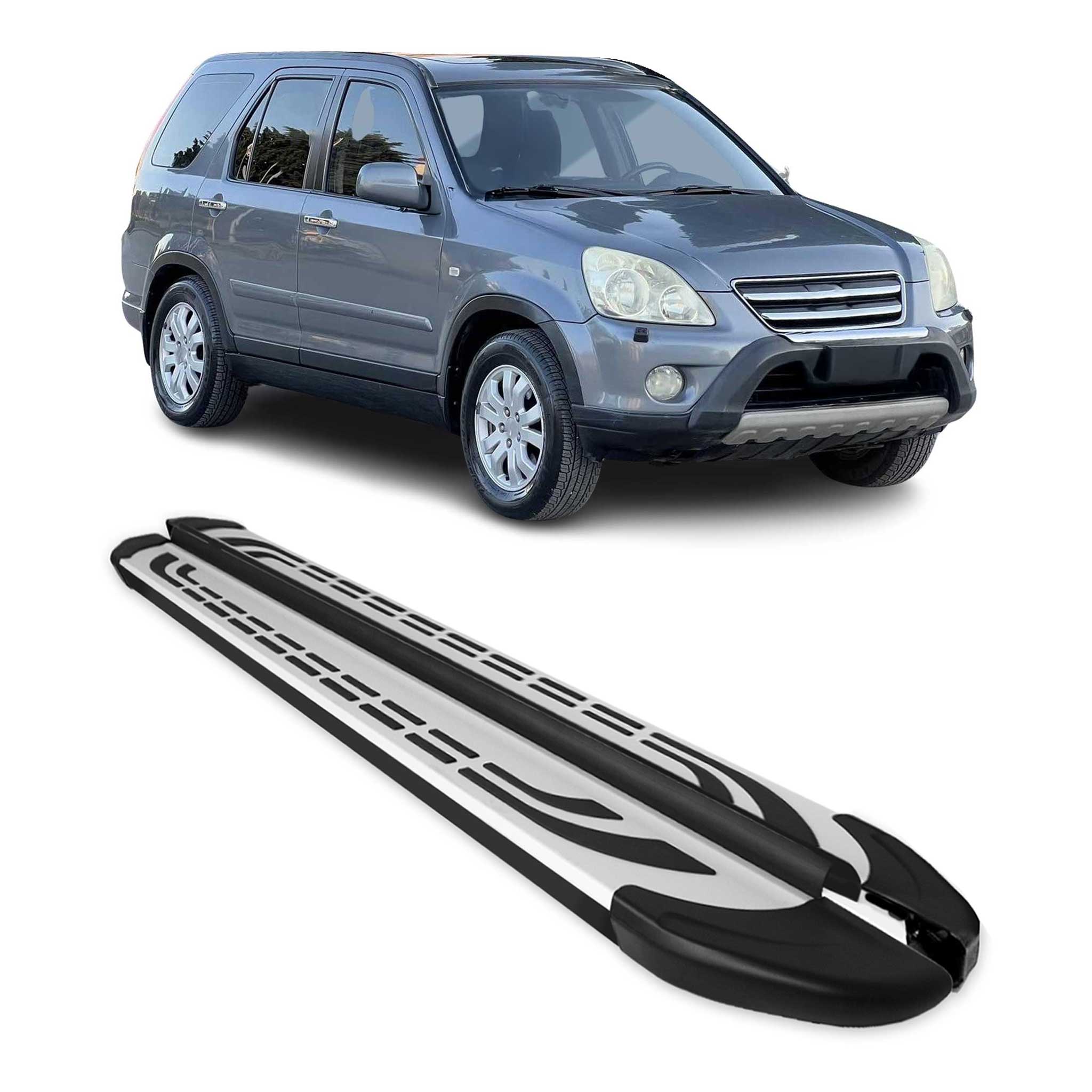 Trittbretter Seitenschweller Seitenbretter für Honda CR-V 2001-2007 Schwarz Alu