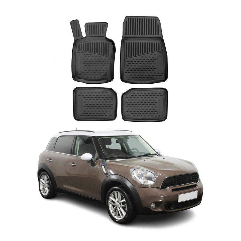 OMAC Gummimatten Fußmatten für Mini Countryman R60 2010-2016 TPE Schwarz 4x