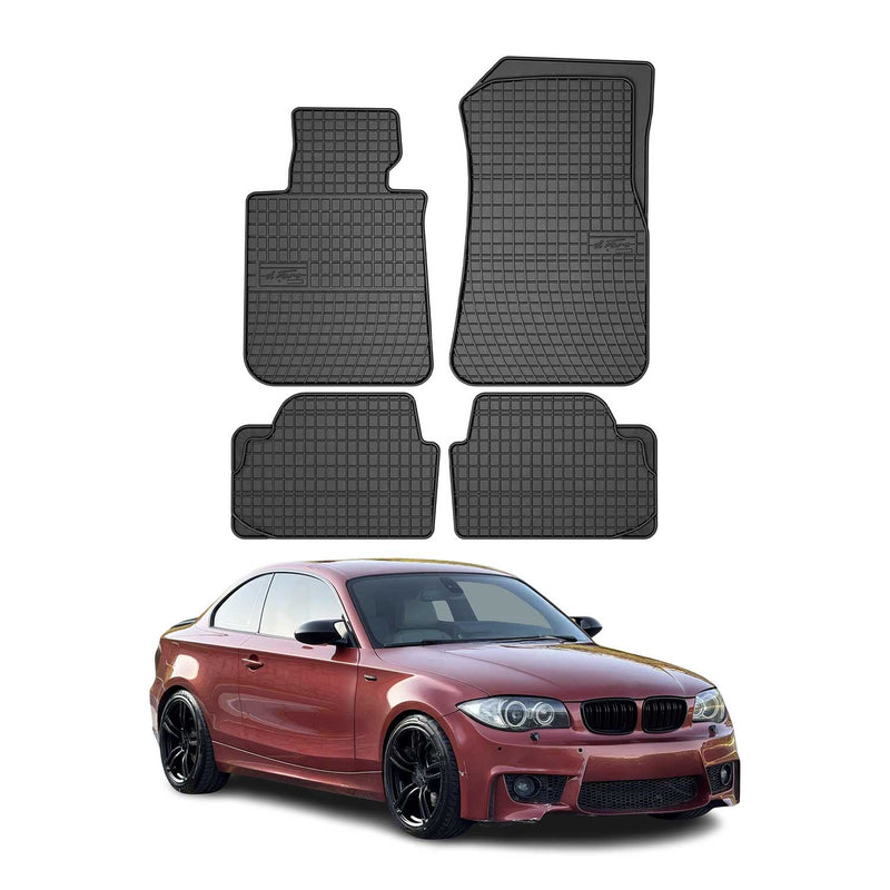 OMAC Gummi Fußmatten für BMW 1er E82 2tür 2007-2013 Automatten Gummi Schwarz 4x
