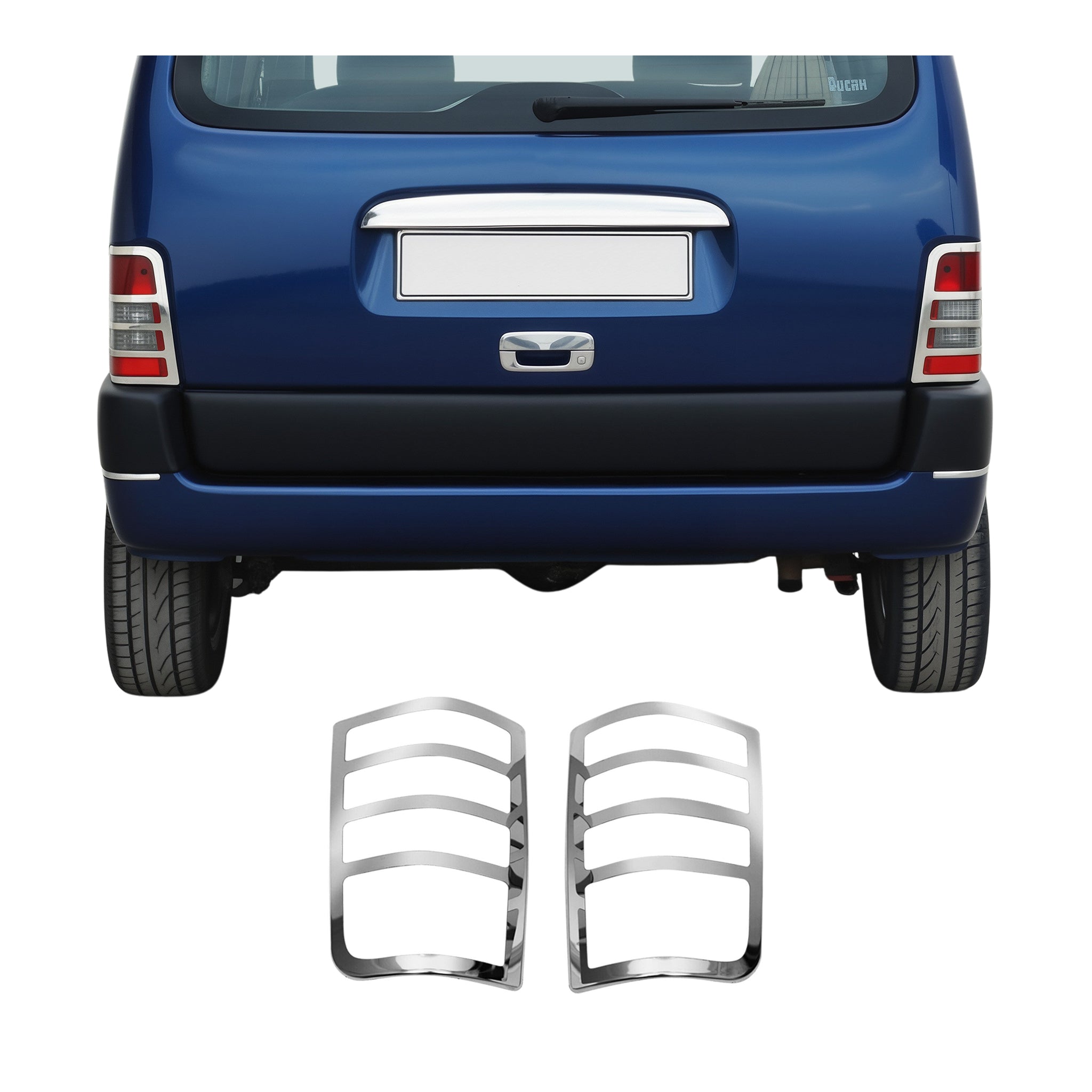 Rücklicht Leisten Heckleuchte für Citroen Berlingo 1996-2008 Edelstahl Chrom 2x