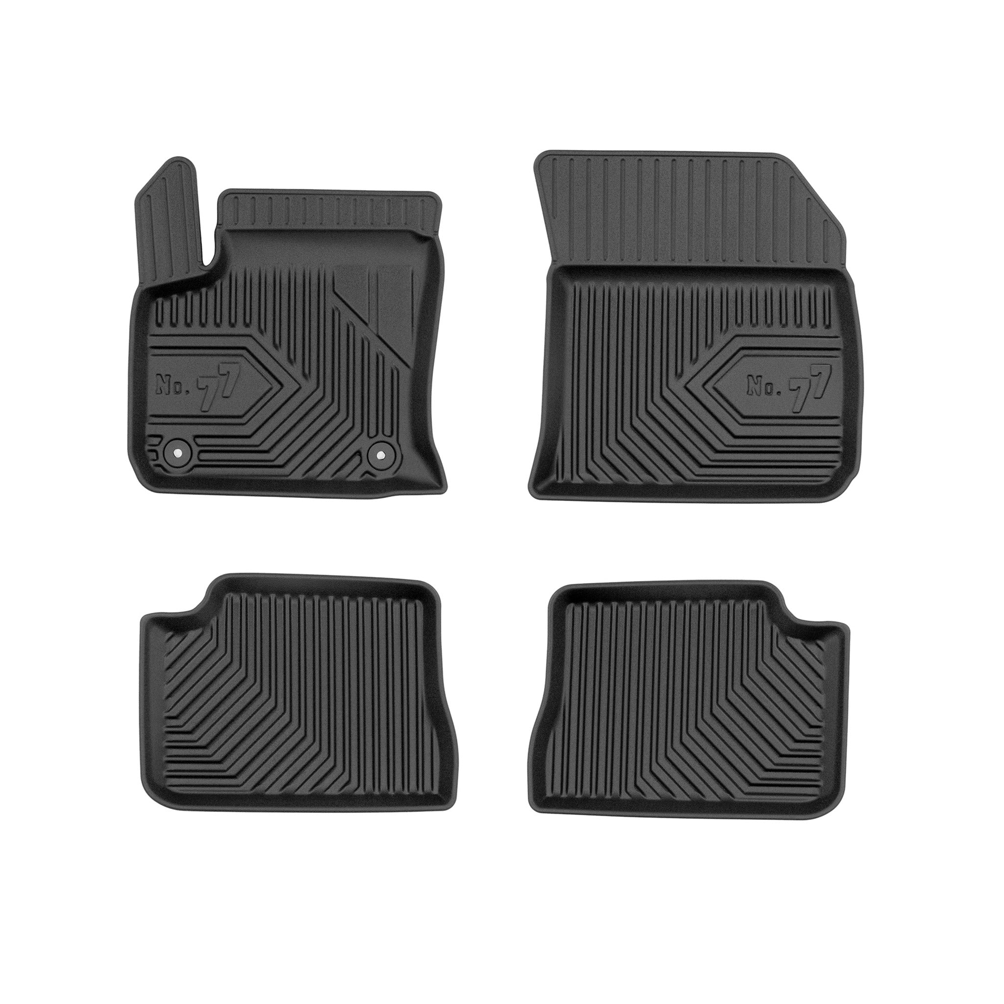 Fußmatten Gummimatten für DS 3 Crossback E-Tense 2018-2022 TPE Schwarz 4 tlg