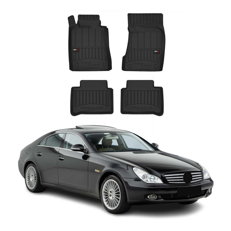 OMAC Gummi Fußmatten für Mercedes CLS C219 2004-2010 Automatten TPE Schwarz 4x