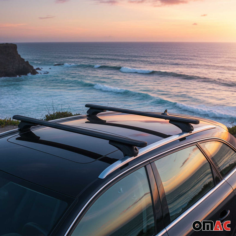 Menabo Dachträger Grundtäger für Opel Crossland 2020-2025 FL Alu Schwarz 2 tlg