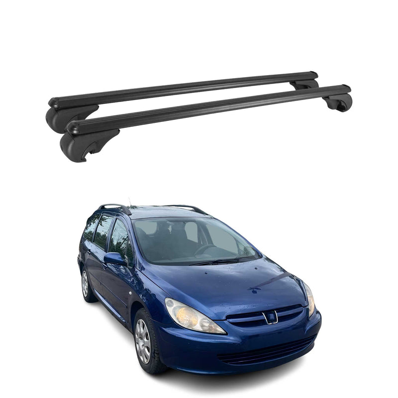 Dachträger für Peugeot 307 SW 2002-2008 Gepäckträger Grundträger Alu Schwarz 2x