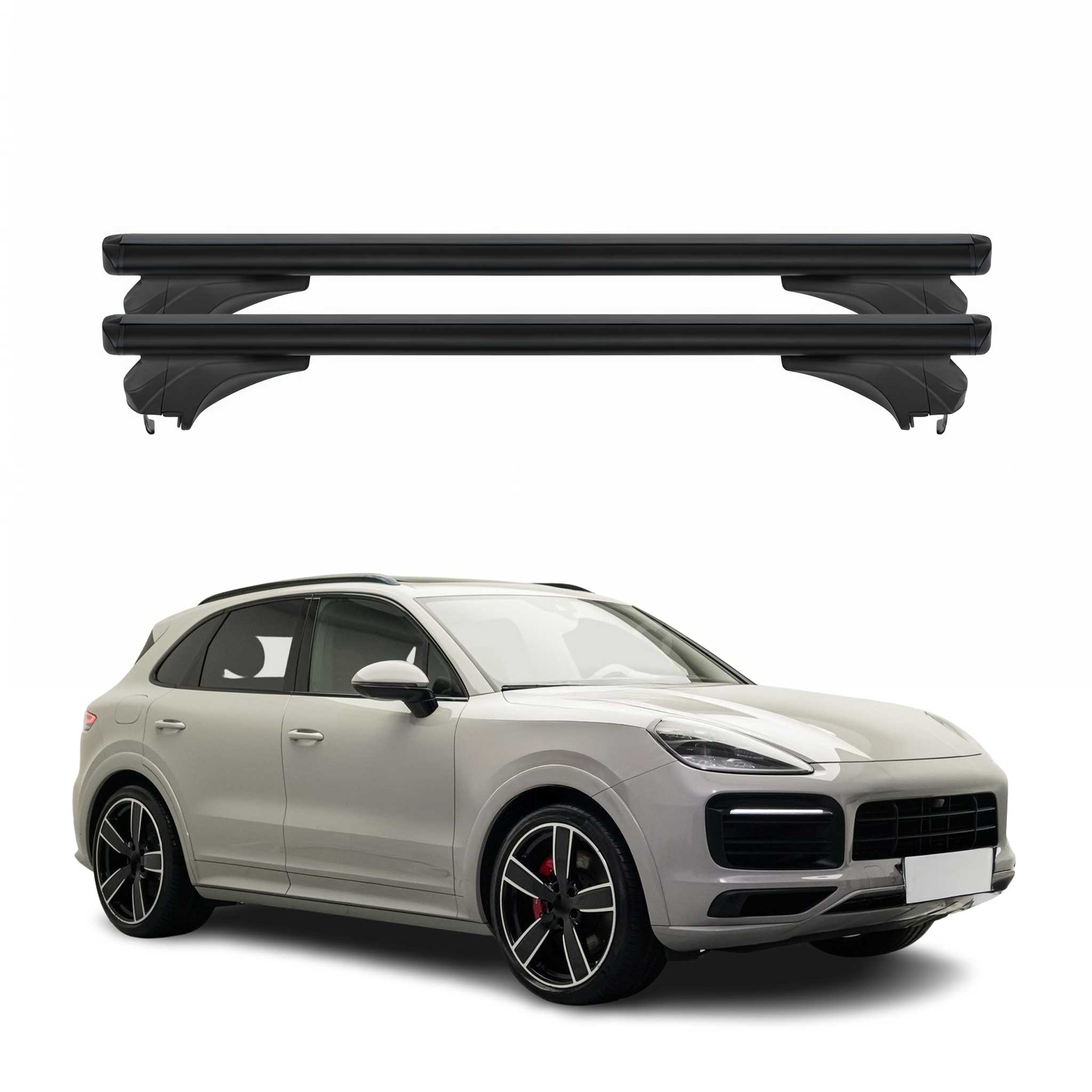 Menabo Dachträger Grundtäger für Porsche Cayenne 9YA 2019-2026 Alu Schwarz 2 tlg