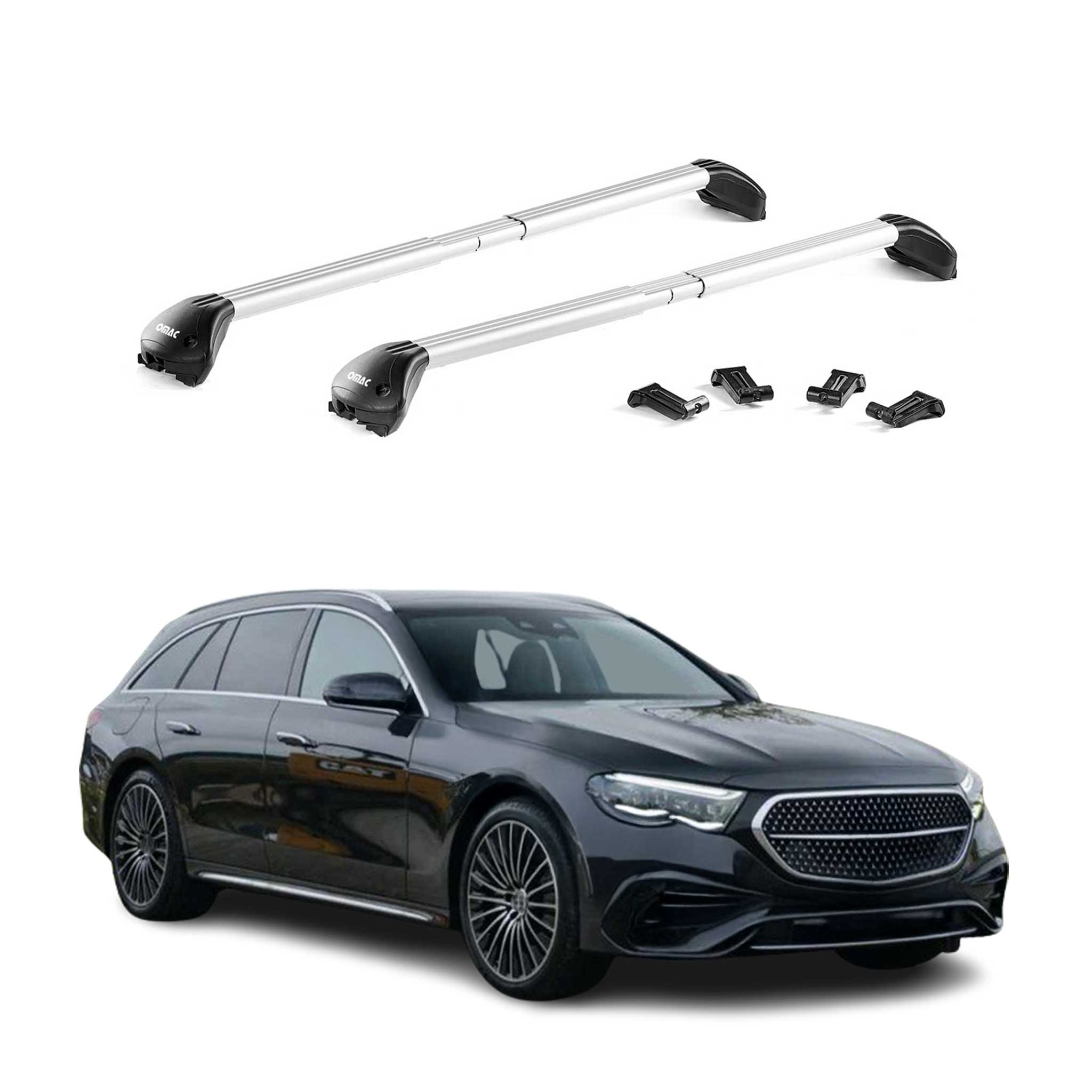 Dachträger für Mercedes E Klasse Kombi S213 2017-2023 100kg Alu Silber 2x ABE