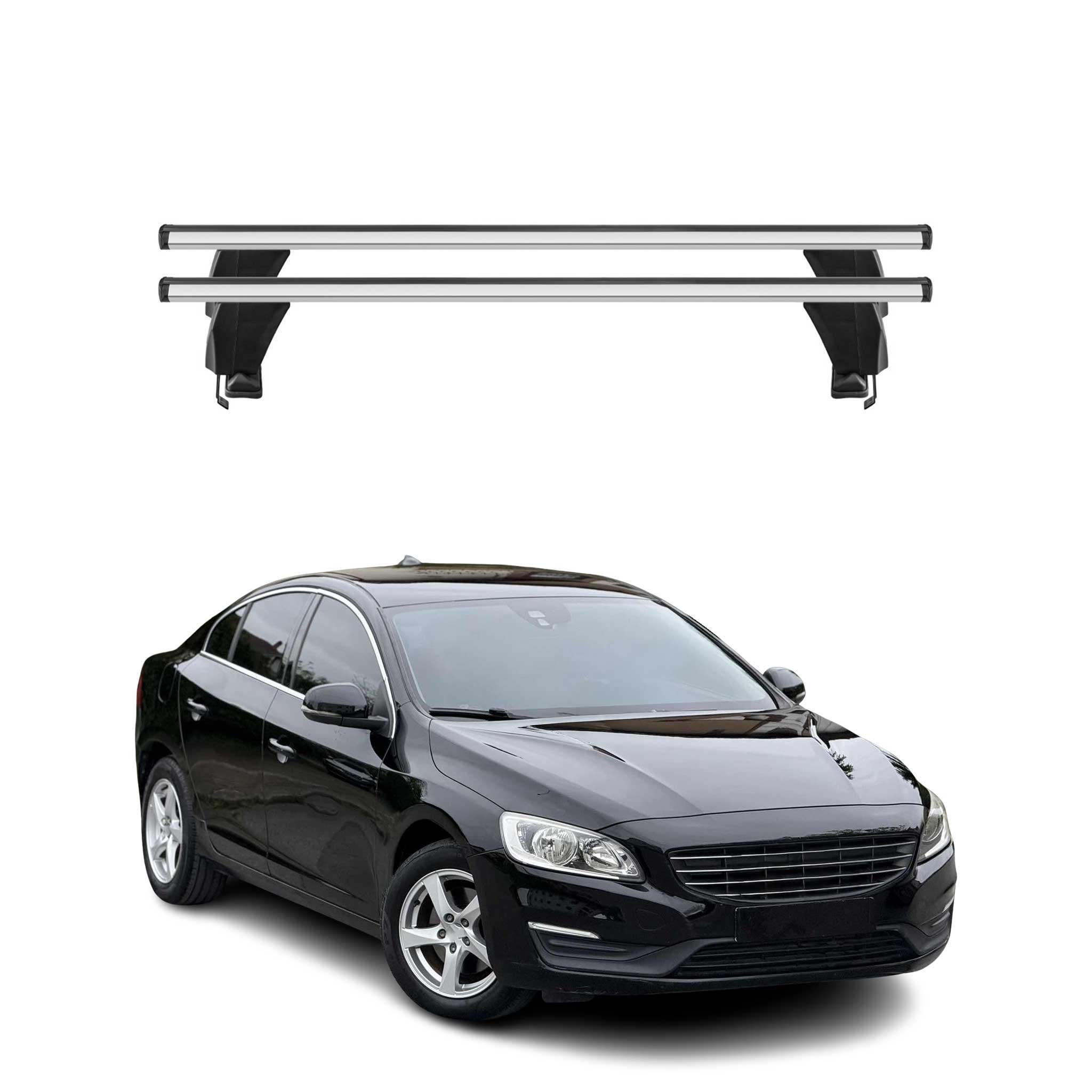 Menabo Dachträger Grundtäger für Volvo S60 2010-2018 50kg Aluminium Silber 2 tlg