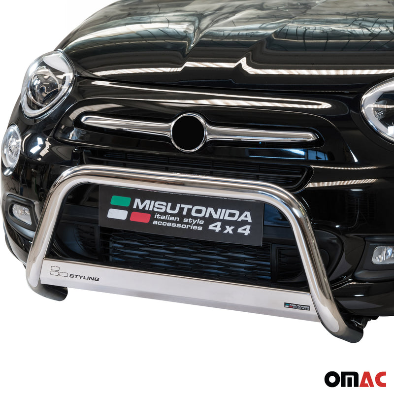 Frontbügel Frontschutzbügel für Fiat 500X 2014-2018 ø63mm Stahl Silber Schutz