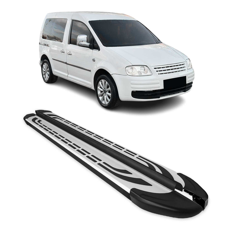 Trittbretter Seitenschweller Seitenbretter für VW Caddy 2004-2020 L1 Schwarz Alu
