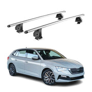 Alu Dachträger für Skoda Scala 2019-2026 TÜV T-Nut Abschließbar 2tlg Silber
