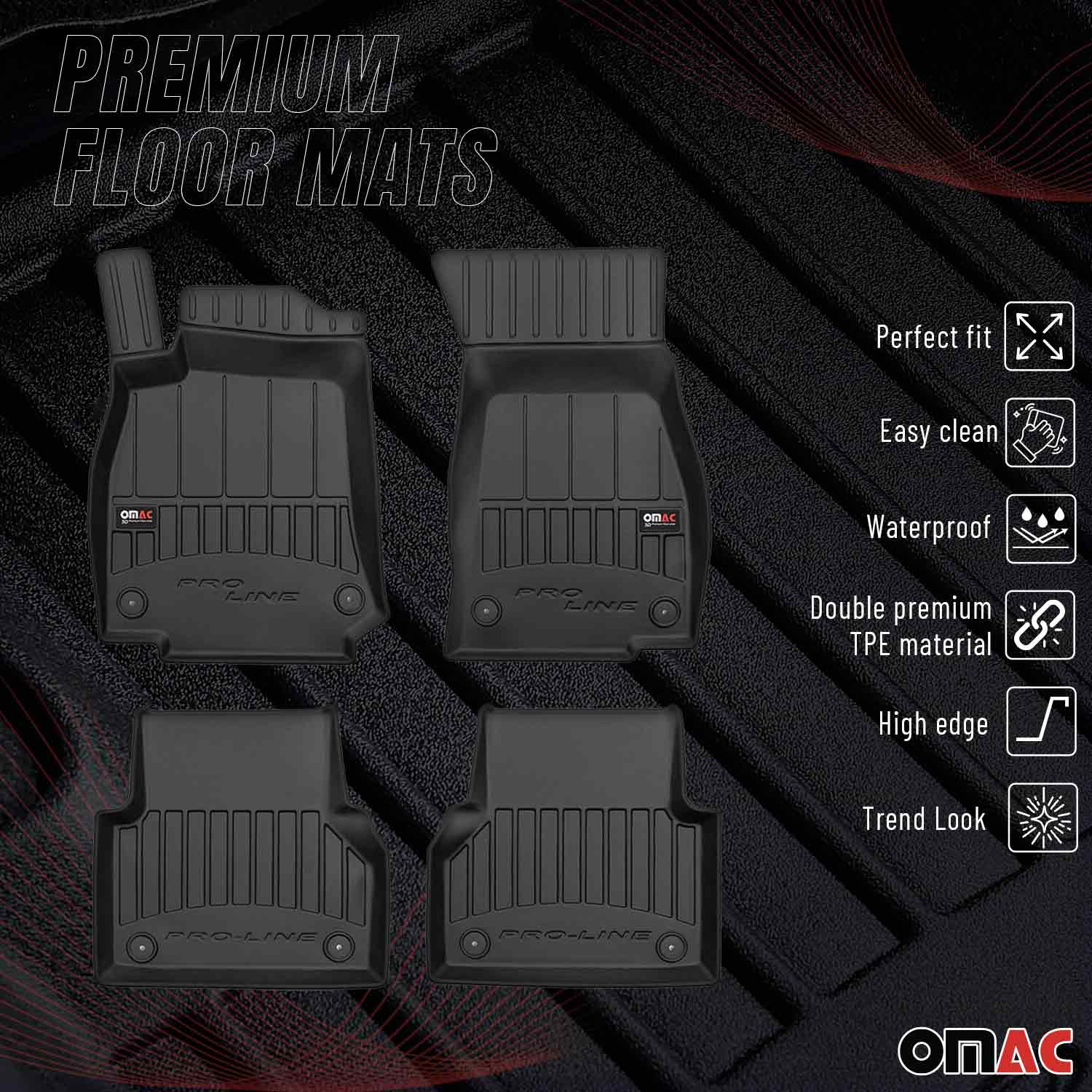 OMAC Gummi Fußmatten für Audi A7 C8 Sportback 2018-2026 Premium TPE Schwarz 4x