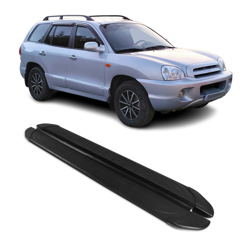 Trittbretter Seitenschweller für Hyundai Santa Fe 2006-2012 Aluminium Schwarz 2x